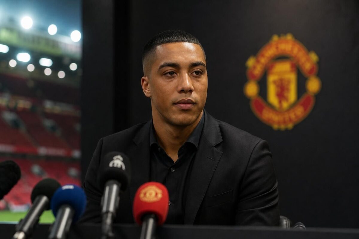 Youri Tielemans in een Manchester United-transfercontext op Old Trafford