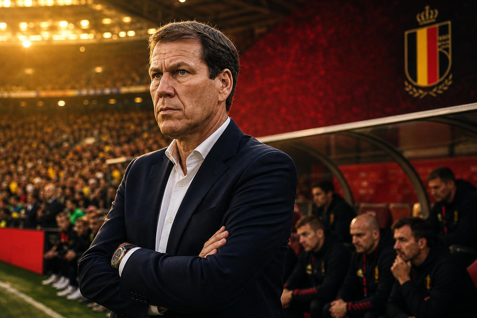 Rudi Garcia langs de zijlijn bij de Rode Duivels