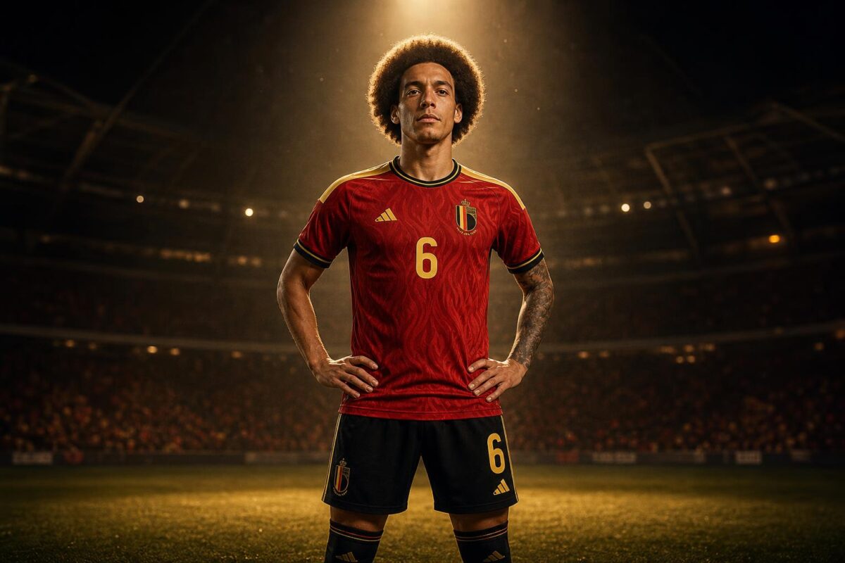 Axel Witsel als ervaren Rode Duivel in een warm stadionlicht