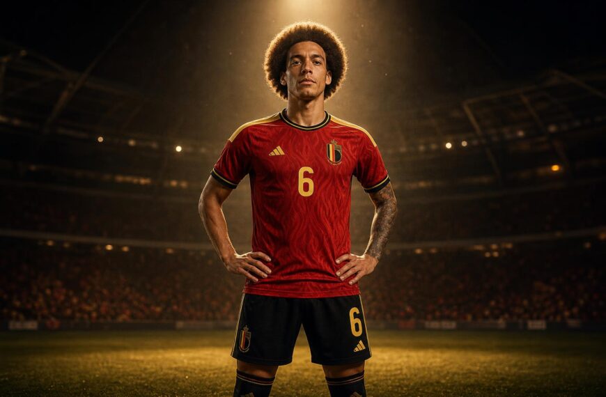 Axel Witsel als ervaren Rode Duivel in een warm stadionlicht
