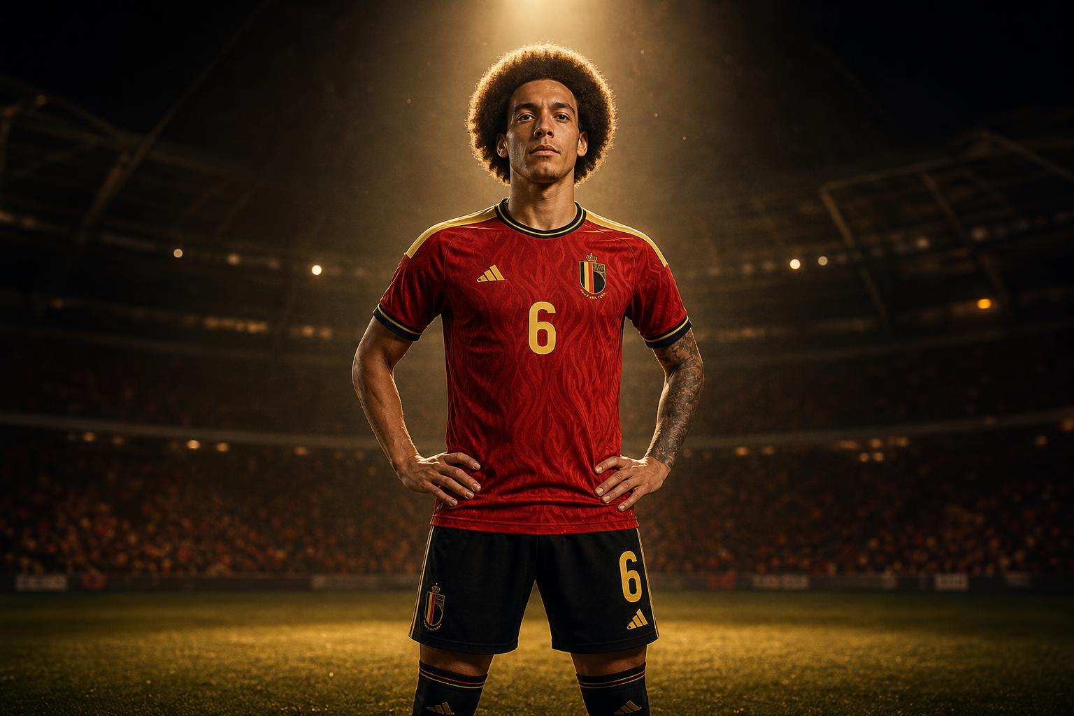 Axel Witsel als ervaren Rode Duivel in een warm stadionlicht
