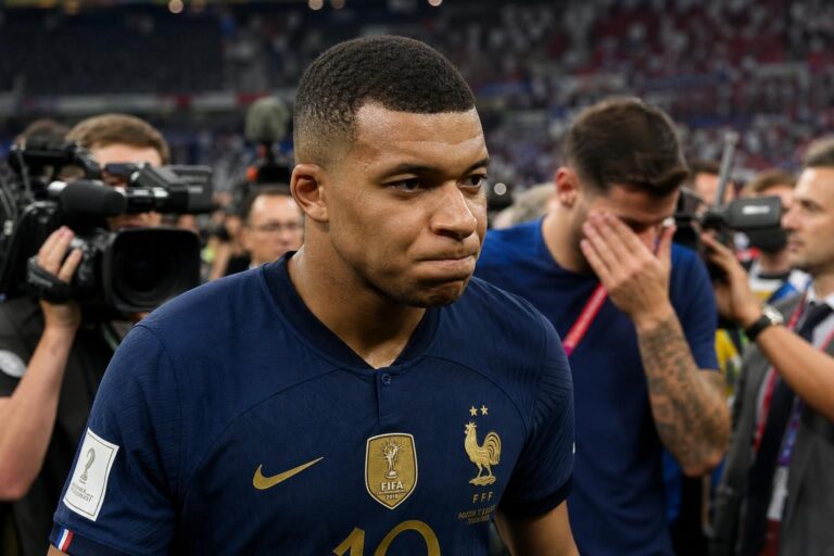 Kylian Mbappé na een teleurstellende WK-wedstrijd met Frankrijk