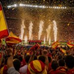 Spaanse spelers vieren de wereldtitel na de WK-finale tegen Argentinië