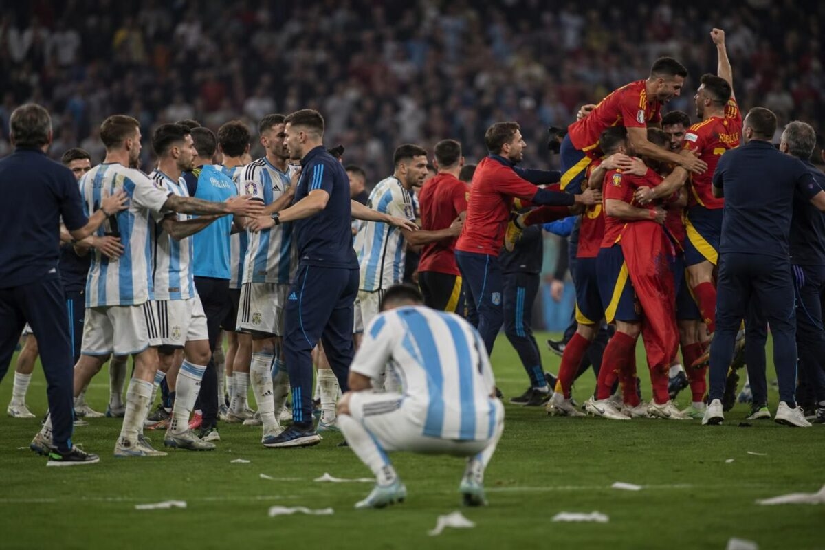 Gespannen sfeer na de WK-finale tussen Spanje en Argentiniƫ