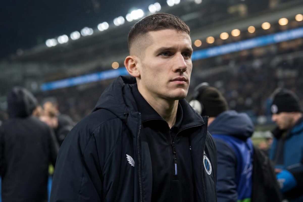 Christos Tzolis in Club Brugge-context tijdens een beslissende transferweek richting Arsenal