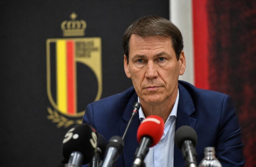 Rudi Garcia tijdens een persmoment bij de Rode Duivels