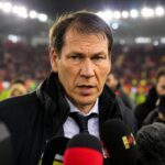 Rudi Garcia in een perscontext rond de Rode Duivels na de comeback tegen Senegal
