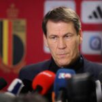 Rudi Garcia tijdens een gespannen persmoment bij de Rode Duivels