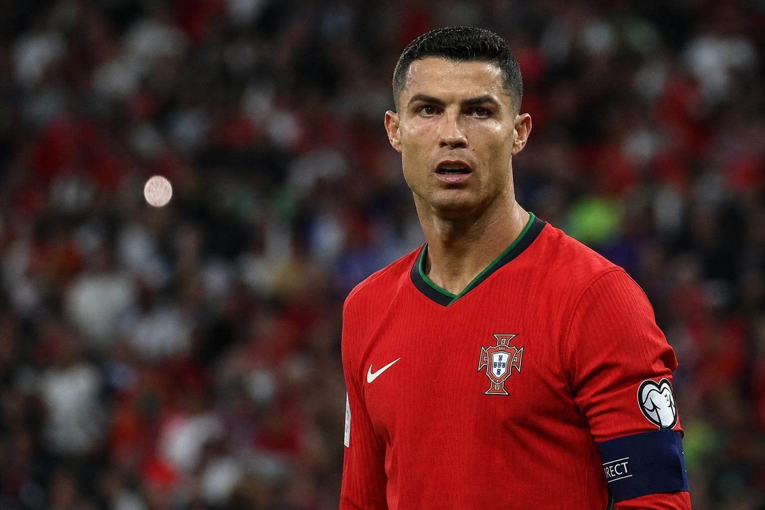 Cristiano Ronaldo tijdens een emotioneel WK-moment met Portugal.