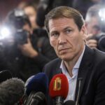 Rudi Garcia tijdens een gespannen persmoment bij de Rode Duivels