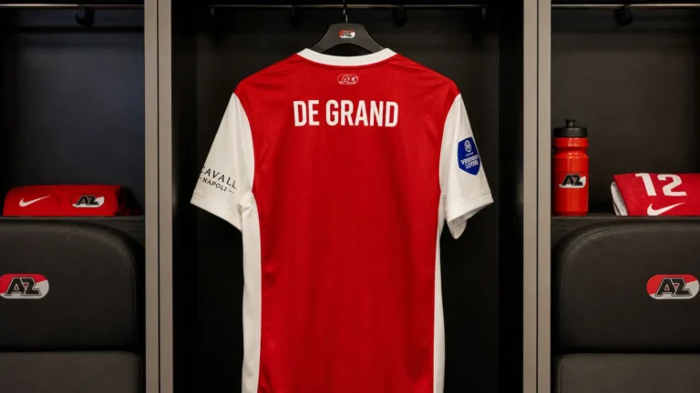Het nieuwe AZ-shirt van Sam de Grand na zijn vertrek bij Lommel SK