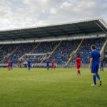 Reconstructie van een brede stadionscène bij de start van het Belgische voetbalseizoen 2016-17