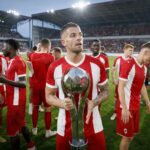 Historische reconstructie van Antwerp-spelers rond de Supercup op de Bosuil in 2023