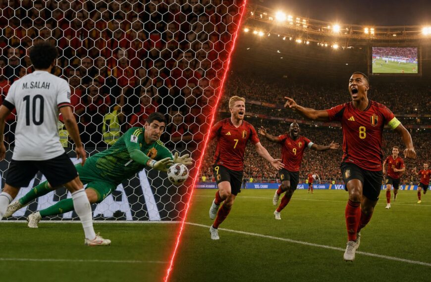 Courtois redt Belgiรซ met een penaltysave op WK 2026