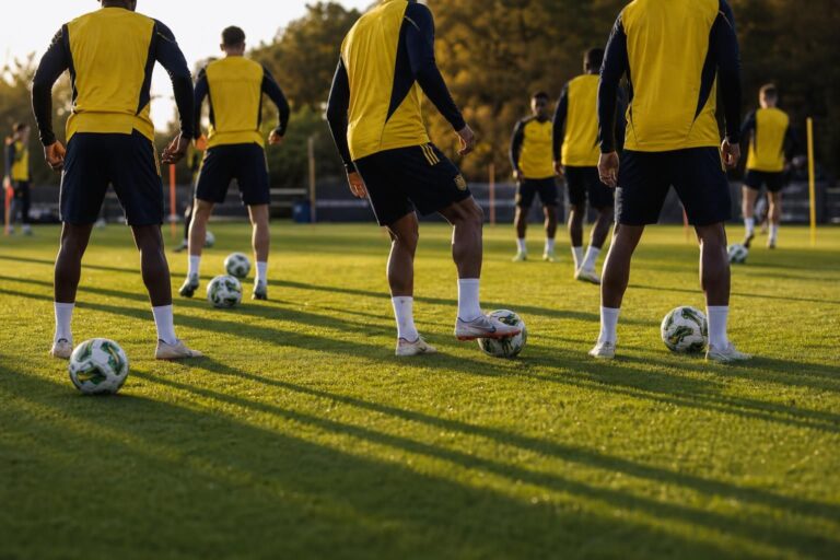 Union-spelers tijdens een gefocuste training zonder herkenbare gezichten
