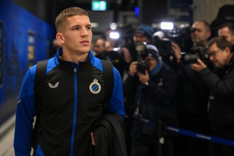 Christos Tzolis bij Club Brugge voor zijn transfer naar Arsenal