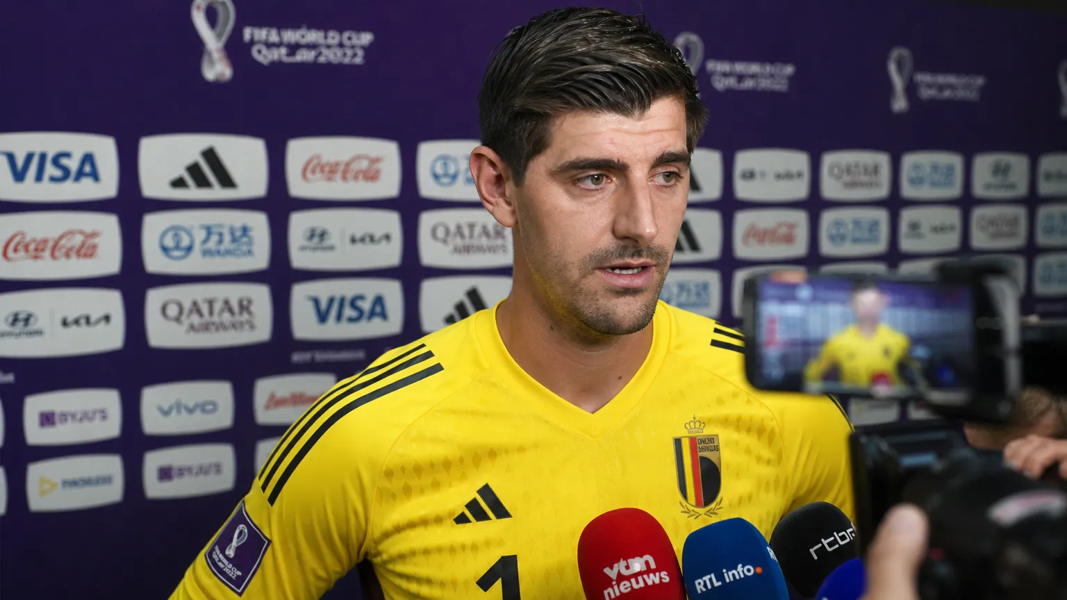 Thibaut Courtois reageert na de WK-kwartfinale van België tegen Spanje