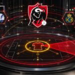 Transferradartafel met JPL-logo en clubankers rond het profiel van een hybride tweede spits
