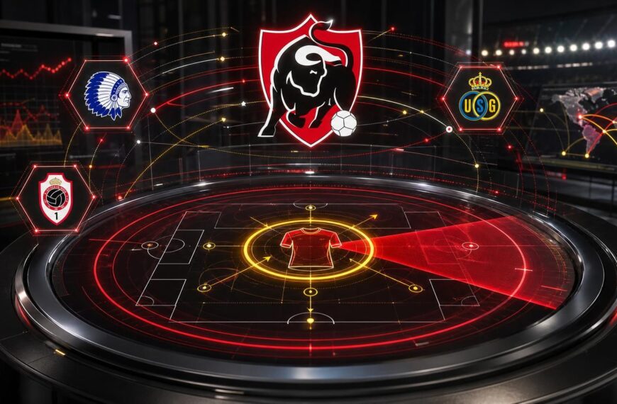 Transferradartafel met JPL-logo en clubankers rond het profiel van een hybride tweede spits