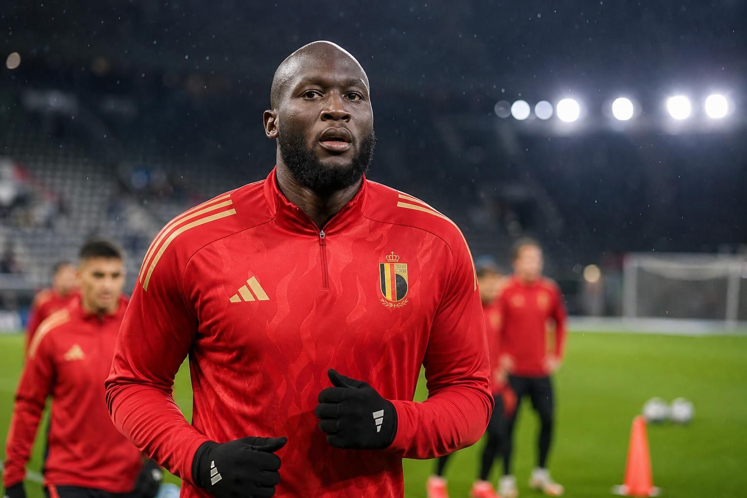 Romelu Lukaku in een gefocuste Rode Duivels-context richting een WK-duel