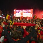 Belgische supporters van de Rode Duivels vieren tijdens het WK zonder herkenbare gezichten