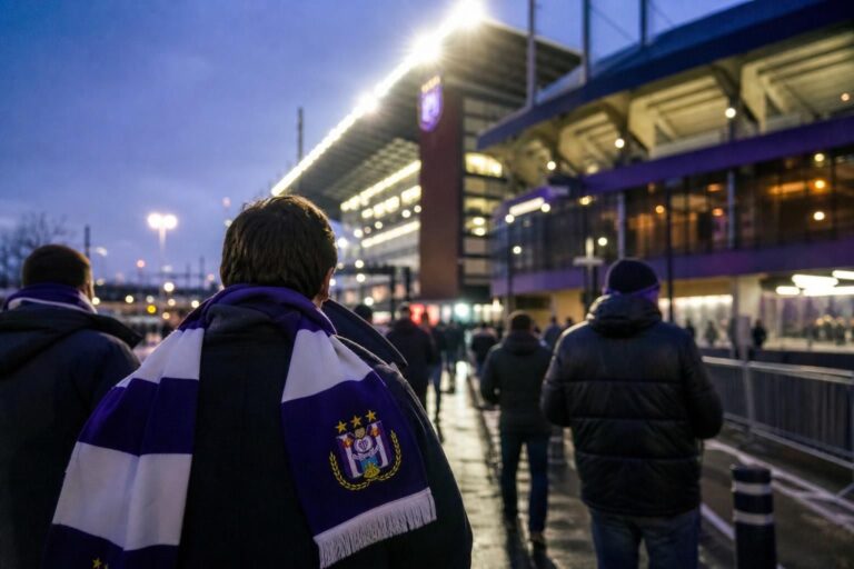 Transfersfeer rond RSC Anderlecht aan het Lotto Park zonder herkenbare gezichten.
