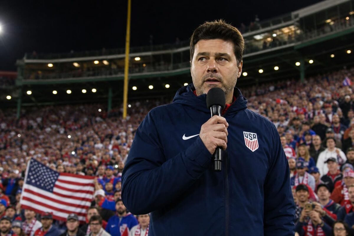 Mauricio Pochettino spreekt Amerikaanse supporters toe in aanloop naar het WK-duel met België