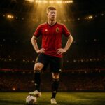 Kevin De Bruyne als geconcentreerde Belgische spelmaker tijdens een WK-context