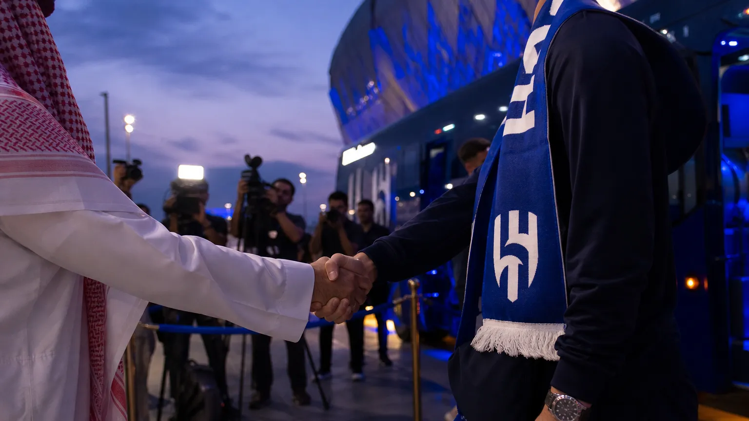 Transfercontext rond Crysencio Summerville en Al-Hilal met perscamera's en clubkleuren