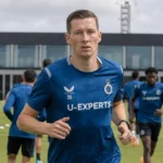 Hans Vanaken traint met de spelersgroep van Club Brugge in Westkapelle
