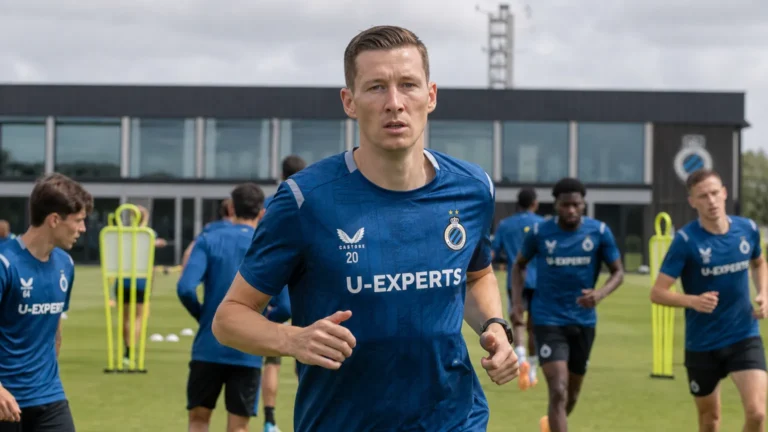 Hans Vanaken traint met de spelersgroep van Club Brugge in Westkapelle