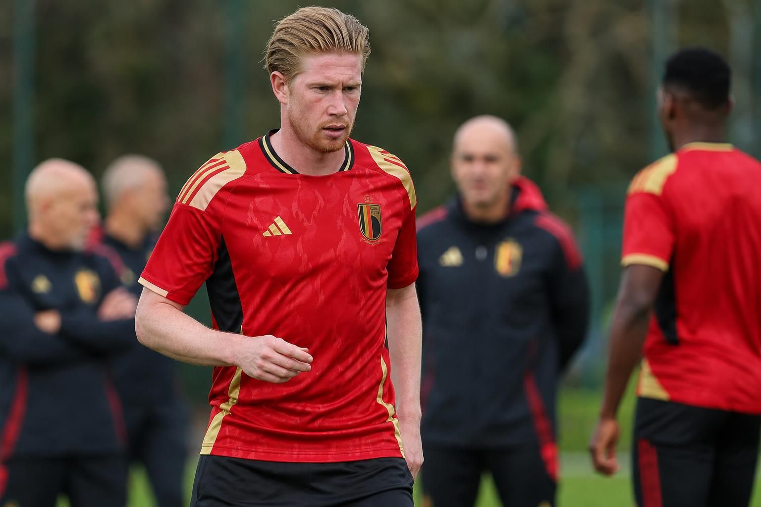 Kevin De Bruyne op training bij de Rode Duivels richting WK-duel tegen de Verenigde Staten