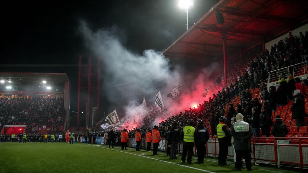 Gespannen stadionbeeld na de Waalse derby tussen Standard en Sporting Charleroi
