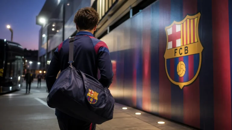 Transferachtige sfeer rond FC Barcelona met voorbereiding op oefenwedstrijden zonder herkenbare gezichten