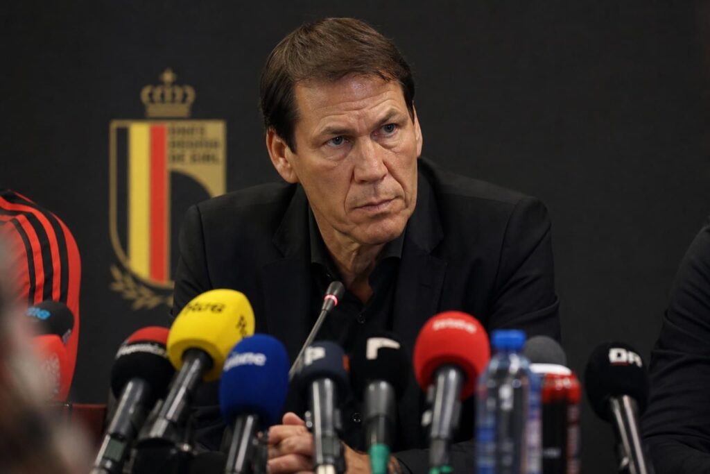 Rudi Garcia tijdens een persmoment van de Rode Duivels