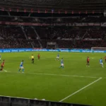 KRC Genk en Bayer Leverkusen tijdens de oefenwedstrijd in Leverkusen