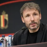 Mark van Bommel tijdens een persmoment rond zijn rol bij de Rode Duivels
