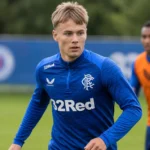 Oliver Antman tijdens een trainingssessie van Rangers