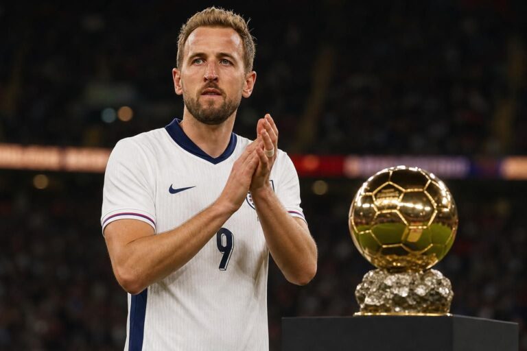 Harry Kane in Engelse voetbalcontext tijdens een Ballon d’Or-discussie
