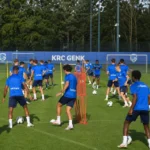 Brede training van een groep KRC Genk-spelers op het oefenveld