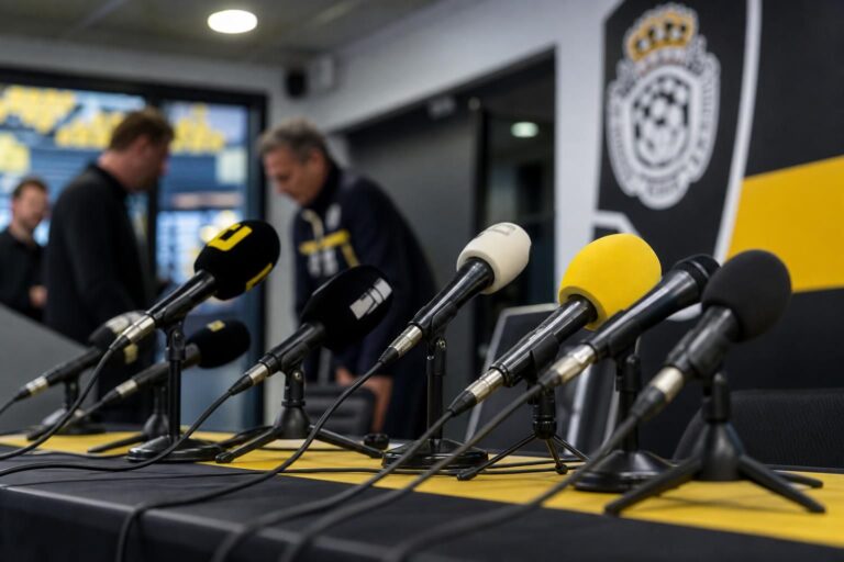 Een gespannen persmoment rond Sporting Lokeren tijdens een moeilijke transferzomer.