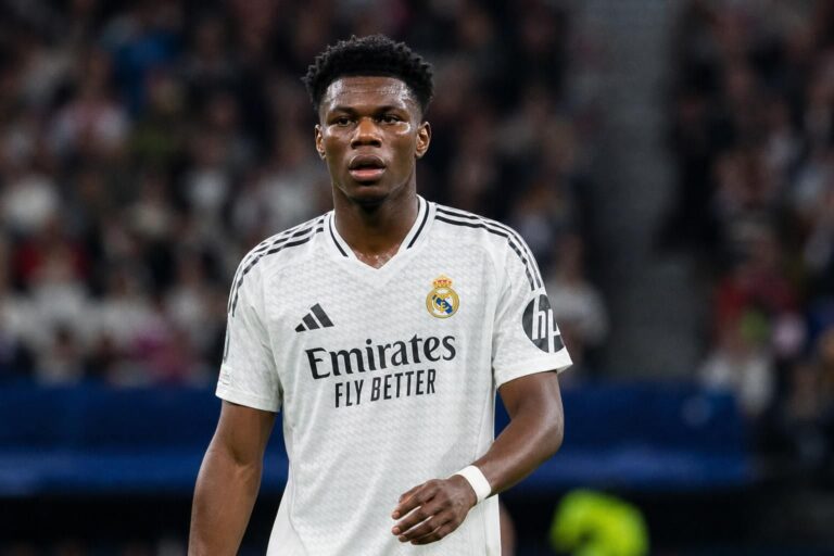 Aurélien Tchouaméni in actie voor Real Madrid amid transferinteresse van Manchester United