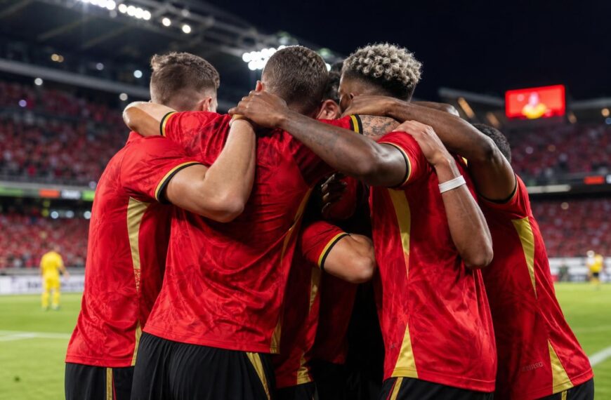 Rode Duivels vieren een WK-overwinning tegen de Verenigde Staten
