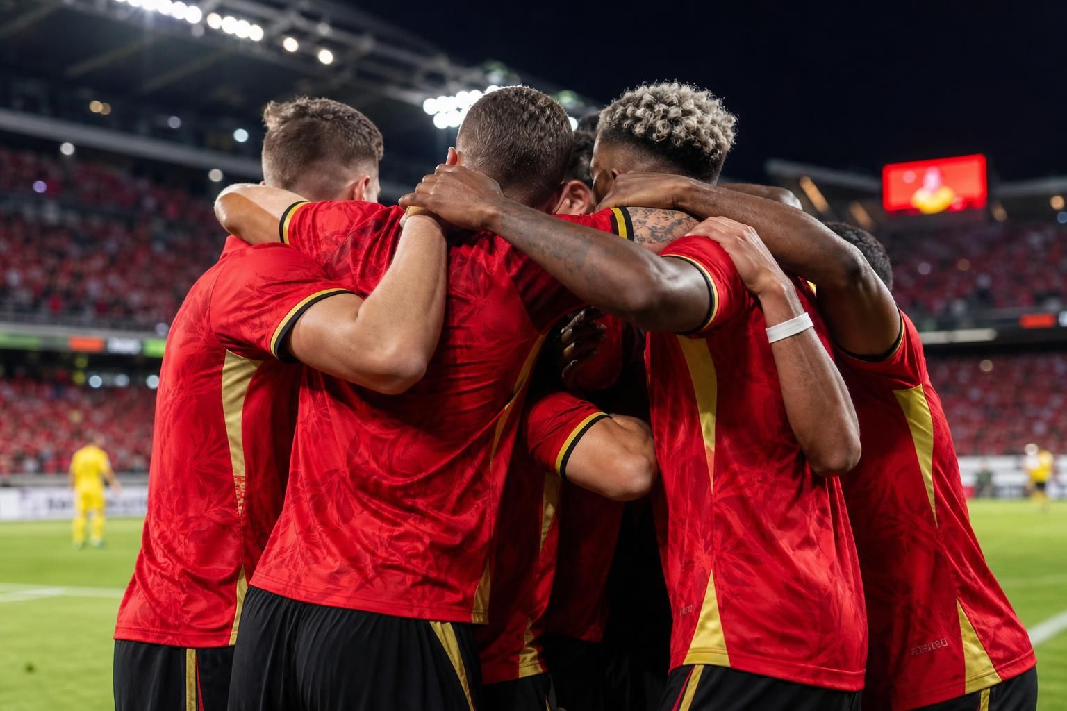 Rode Duivels vieren een WK-overwinning tegen de Verenigde Staten