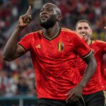 Romelu Lukaku viert een doelpunt voor de Rode Duivels op het WK 2026