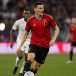 Hans Vanaken in actie voor de Rode Duivels tijdens het WK 2026