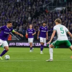 Spelers van Anderlecht en Hammarby tijdens hun Europese voorrondewedstrijd