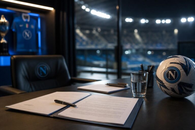 Transfercontext rond Scott McTominay bij Napoli met contractspanning en stadionomgeving