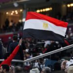 Egyptische vlag in een WK-stadion tijdens de nasleep van de ophef rond Egypte-Argentinië