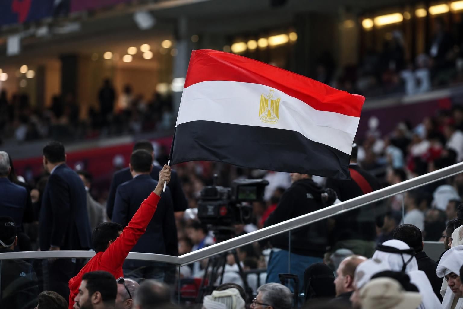 Egyptische vlag in een WK-stadion tijdens de nasleep van de ophef rond Egypte-Argentinië
